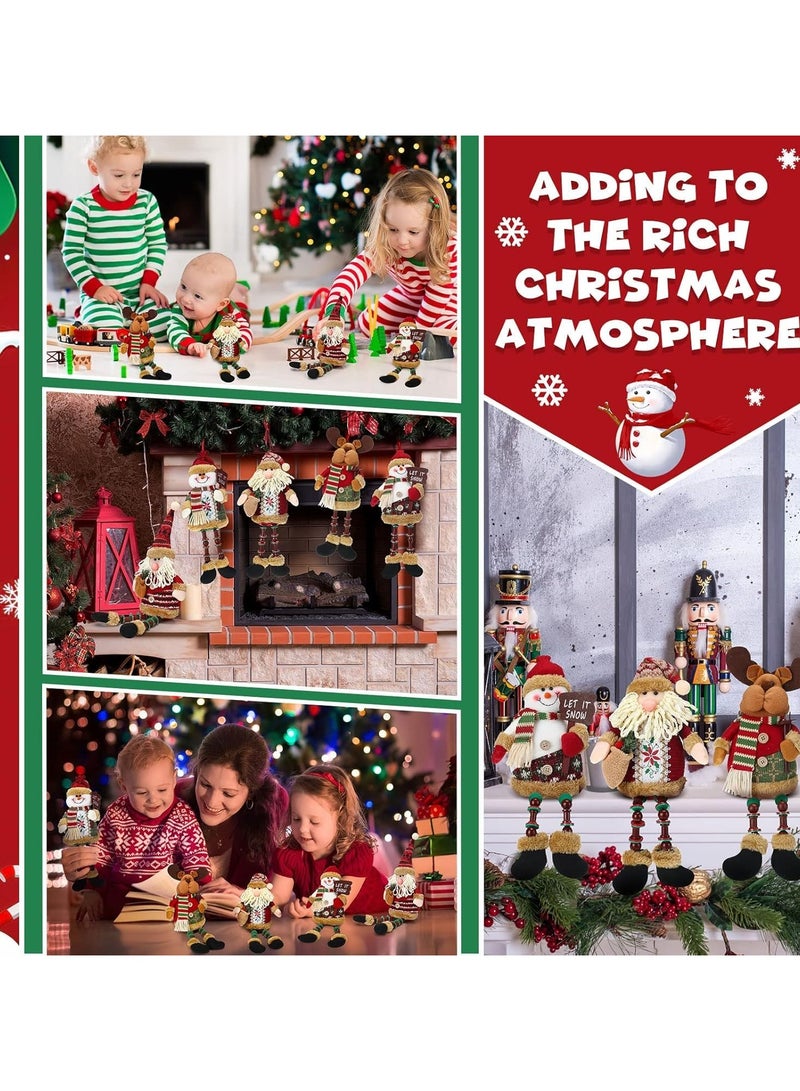 TAPIT Christmas Plush Stuffed Doll Decorations Christmas Elves Santa Reindeer Snowman Figurine Decorations Standing Long Legs Doll Toys Xmas Fireplace Home Decoration for Xmas Party 1PCS - Image 4