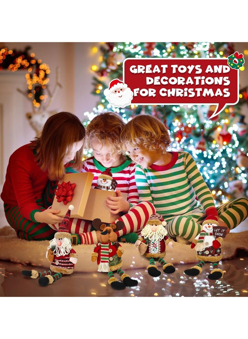 TAPIT Christmas Plush Stuffed Doll Decorations Christmas Elves Santa Reindeer Snowman Figurine Decorations Standing Long Legs Doll Toys Xmas Fireplace Home Decoration for Xmas Party 1PCS - Image 5