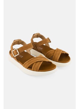 GEOX Women Xand Adjustable Buckle Closure Sandal, Tan  - Image 1