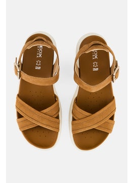 GEOX Women Xand Adjustable Buckle Closure Sandal, Tan  - Image 3