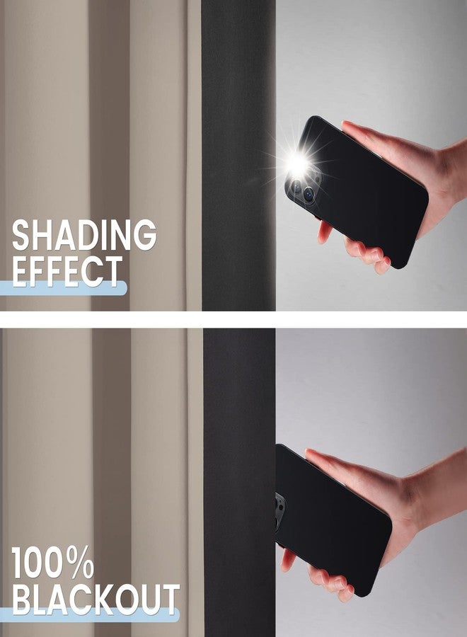 SimpleHome ستائر SimpleHome معتمة 100% لغرفة النوم، ستائر عازلة للحرارة بحلقات معدنية طبيعية، ستائر معتمة لغرفة المعيشة بظهر أسود، 52 × 84 بوصة، لوحتان - Image 3