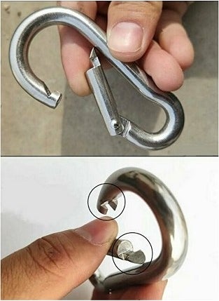 Pars Carabiner Spring Galvanized 8 mm (4 Pieces)  - Image 2