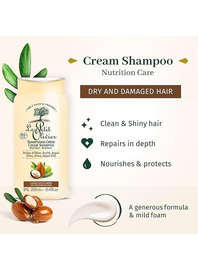 Le Petit Olivier Cream Shampoo, Infused With Olive, Shea, And Argan Oils, Nourishing Formula For Dry And Damaged Hair, 250Ml - Image 2