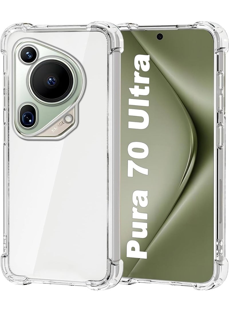 Case for Huawei Pura 70 Ultra Clear TPU Four Corners Transparent Soft Silicone Bumper Case for Pura 70 Ultra - Image 1