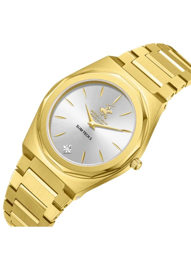 BEVERLY HILLS POLO CLUB BEVERLY HILLS POLO CLUB BP3668X.130 Women's Analog Display Watch & Metal Strap Gold
