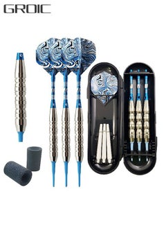 GROIC Tip Darts Set - Professional Darts Soft Tip for Dartboard with Iron Barrels and Extra Aluminum Shafts, Flights + Dart Tool + Gift Case  - Image 1