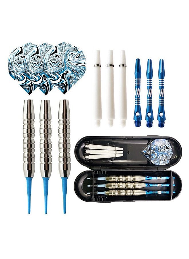 GROIC - Tip Darts Set - Professional Darts Soft Tip for Dartboard with Iron Barrels and Extra Aluminum Shafts, Flights + Dart Tool + Gift Case - Image 1