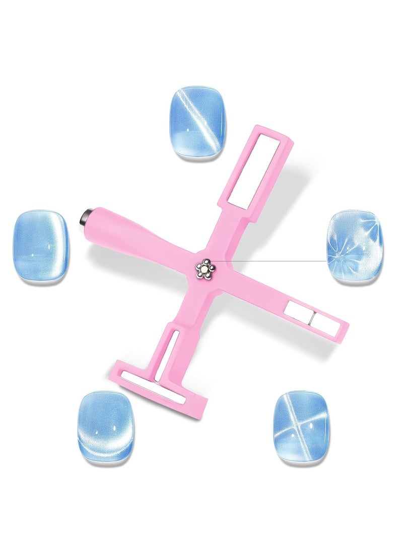 Goolsky 5 in 1 Nail Magnet Tool: Cat Eye Magnet Tool Multi-Function Magnet Stick 3D Magnetic Cat Eye Gel Polish, Nail Art Cat Eye Magnet Stick Nail Design Tools for Nail Salon Home DIY  - Image 1