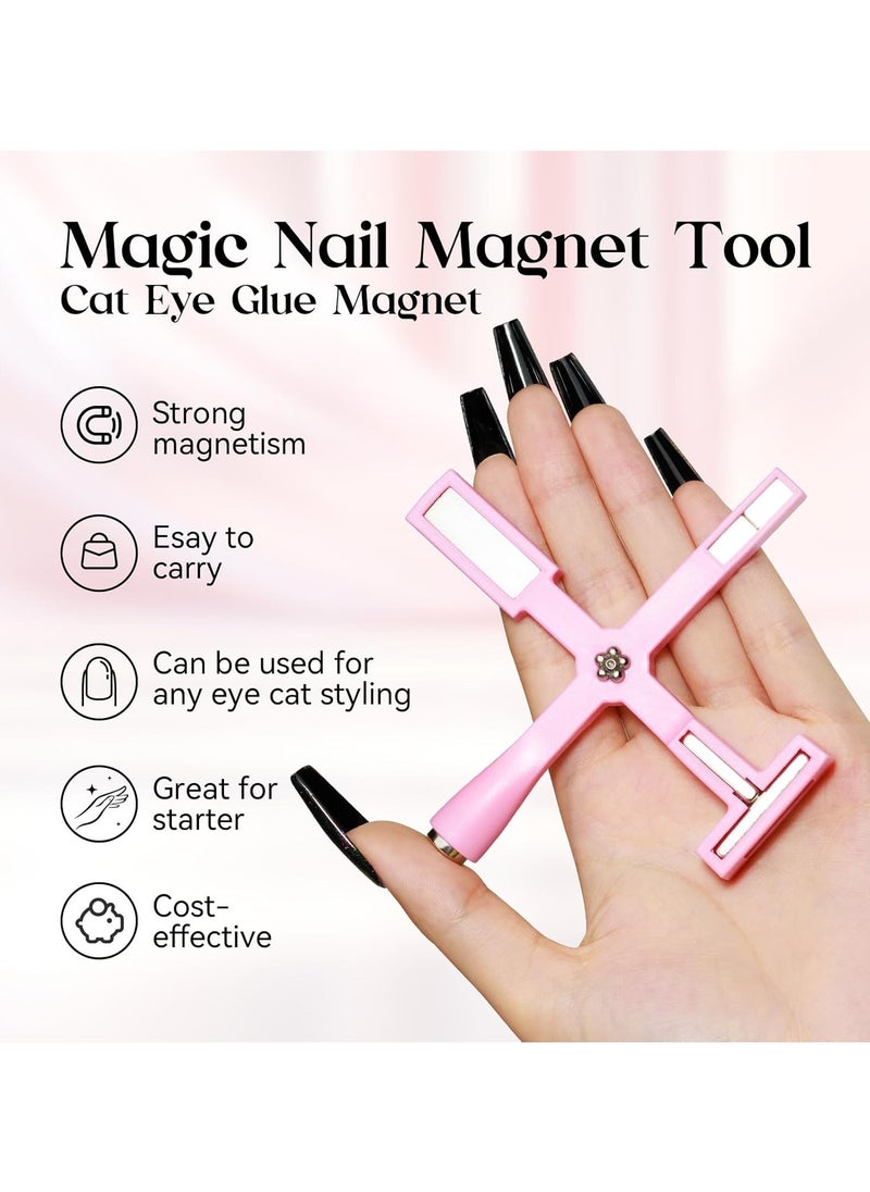 Goolsky 5 in 1 Nail Magnet Tool: Cat Eye Magnet Tool Multi-Function Magnet Stick 3D Magnetic Cat Eye Gel Polish, Nail Art Cat Eye Magnet Stick Nail Design Tools for Nail Salon Home DIY  - Image 3