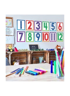 Generic Classroom Decor 12 Math Posters Multiples of Numbers 1-12 Printed for Teaching Basic Math Skills, for Home and Classroom Decor (Set of 12 Pieces) Up to Date 01222143812  - Image 2