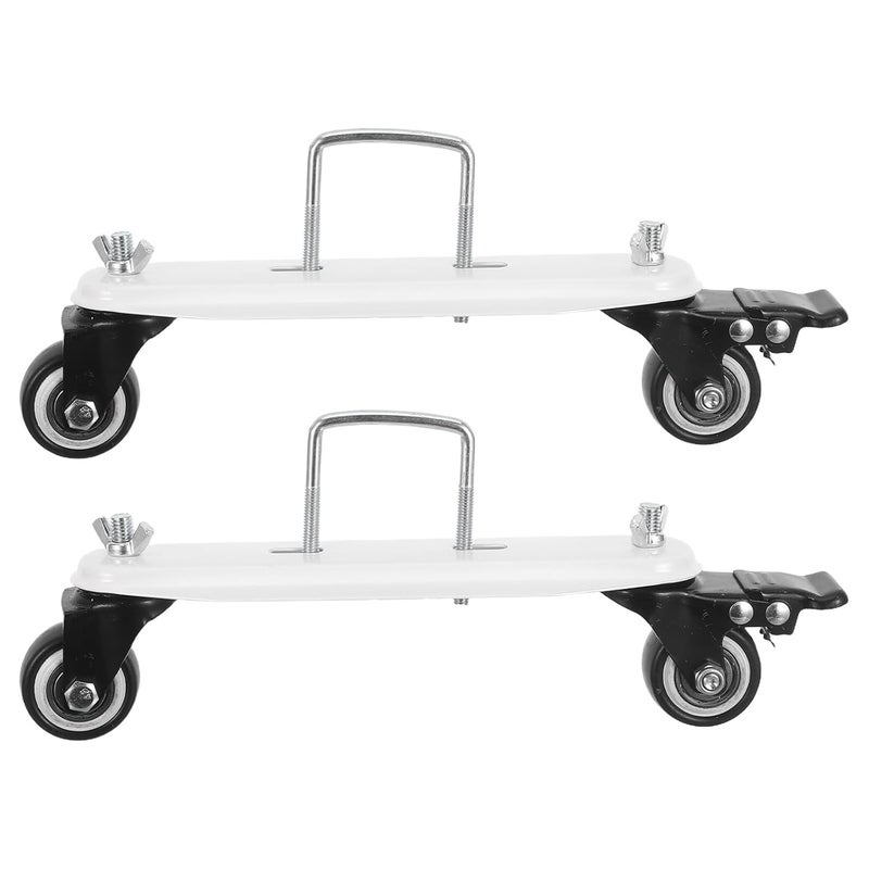2pcs Black Replacement Casters with Brakes for Oil Filled Heater 360 Swivel Wheels - Image 2