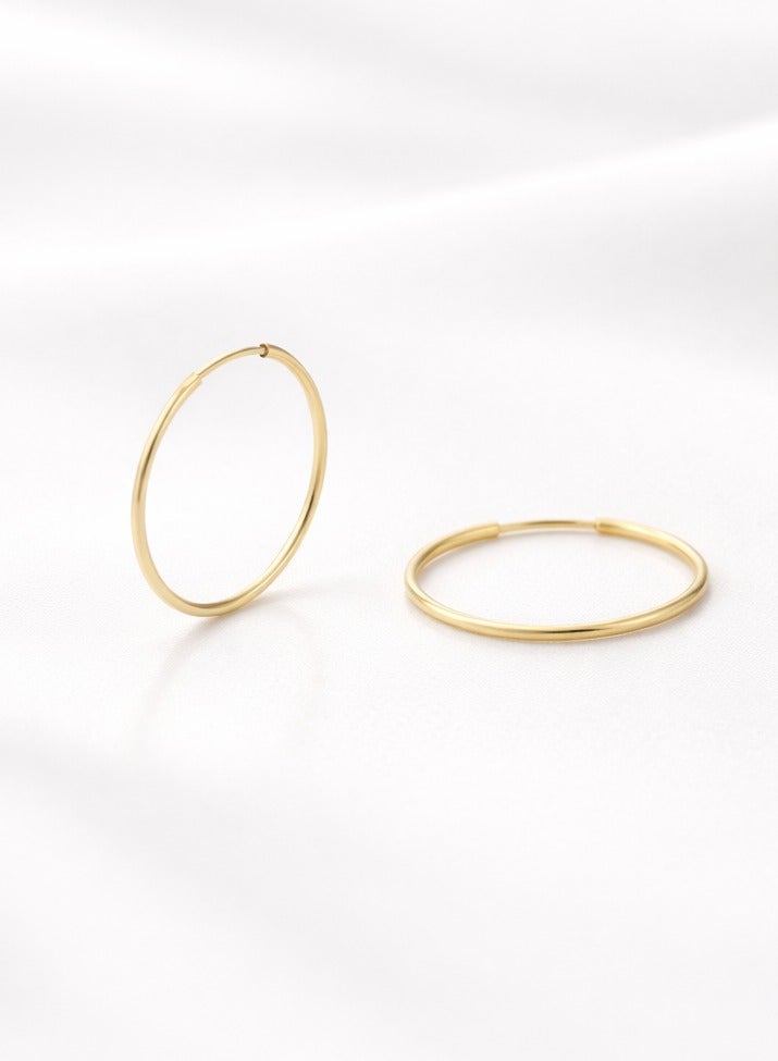 Earss 3/4 Inch Endless Hoop Gold Earring | Stainless Steel |18K Gold plated - Image 1