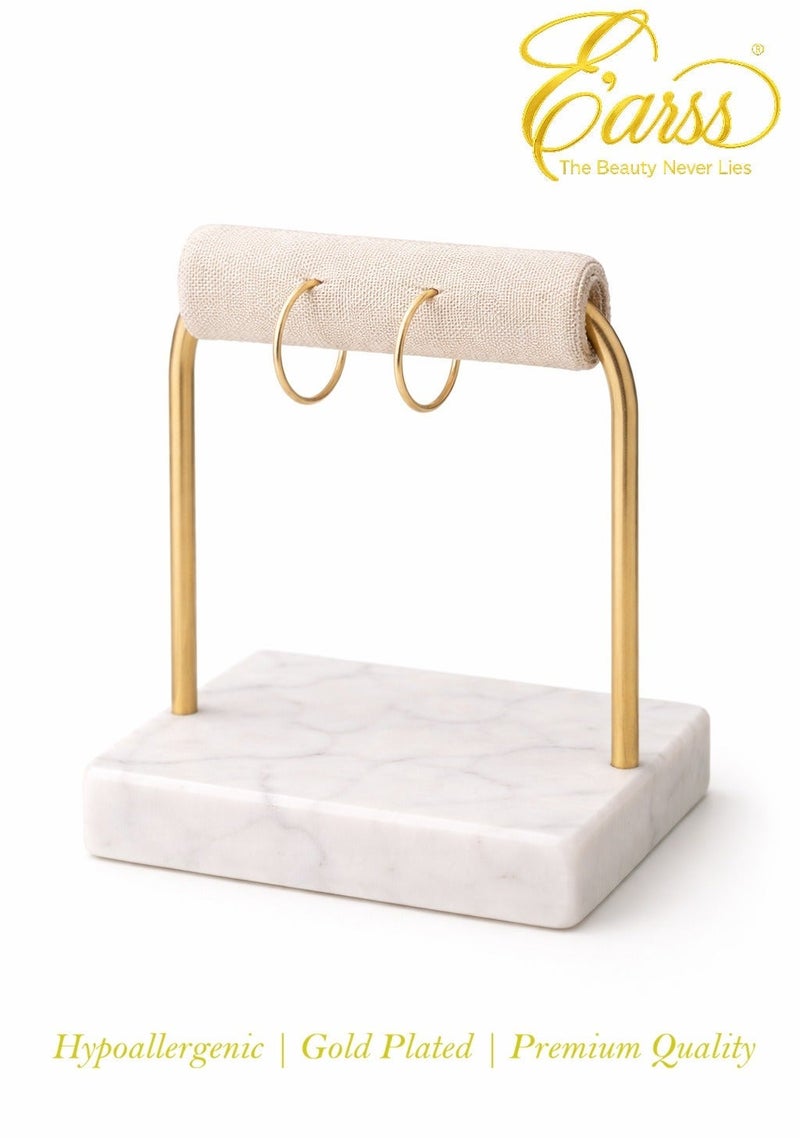 Earss 3/4 Inch Endless Hoop Gold Earring | Stainless Steel |18K Gold plated - Image 3