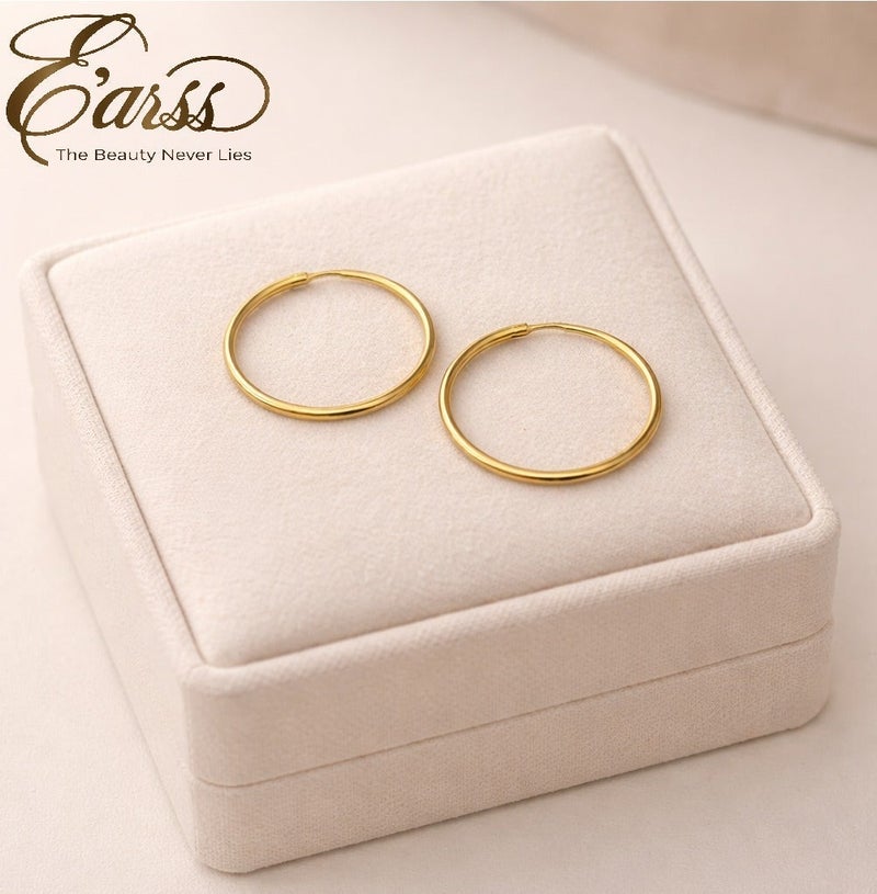 Earss 3/4 Inch Endless Hoop Gold Earring | Stainless Steel |18K Gold plated - Image 4