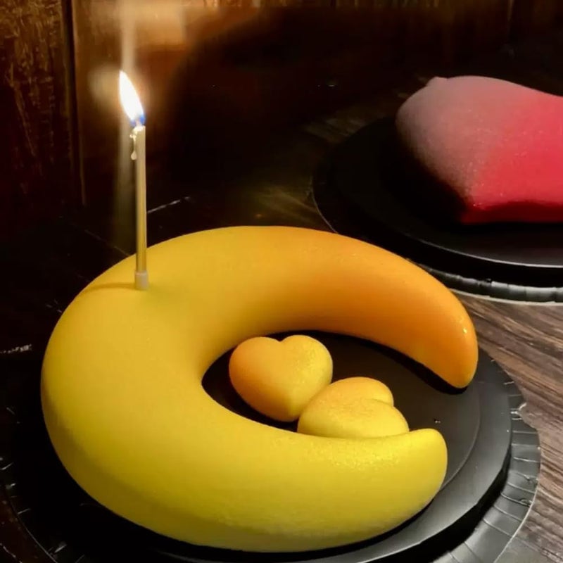 EchoDone Crescent Moon Shape Silicone Cake Pan, Moonlight Sonata Mousse Cake Bread Pizza Baking Mold Kitchen Bakeware Tools - Image 5