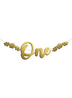 Meri Parti Meri Party Calligraphy Banner Gold One Party Decorations Banner 