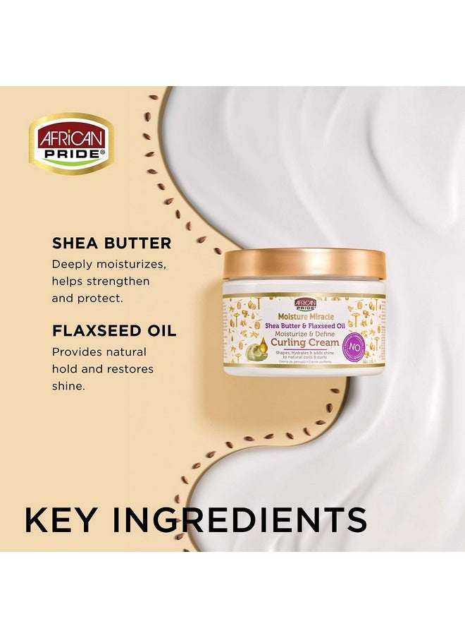 African Pride Frican Pride Moisture Miracle Shea Butter & Flaxseed Oil Curling Cream Shapes Hydrates & Adds Shine To Natural Coils & Curls Moisturizes & Defines Hair 12 Oz  - Image 4