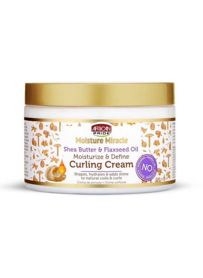 African Pride Frican Pride Moisture Miracle Shea Butter & Flaxseed Oil Curling Cream Shapes Hydrates & Adds Shine To Natural Coils & Curls Moisturizes & Defines Hair 12 Oz  - Image 2
