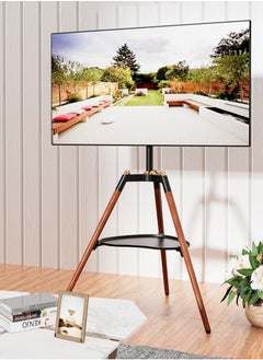XiuWoo Universal Tripod TV Stand, Tripod Easel TV Stand for 32-65 inch LED LCD Screen Flat Curved Screen, Height Adjustable Studio TV Display Stand with 140° Swivel for Bedroom, Living Room, Corner TV Stand  - Image 1