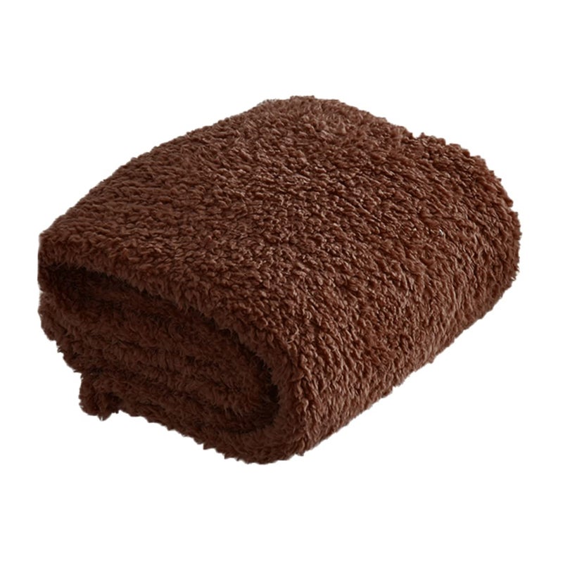 Coffee Color Soft Plush Pet Blanket Small Size For Dog And Cat Bed Mat Travel - Image 2