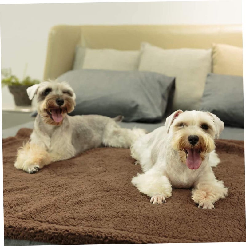 Coffee Color Soft Plush Pet Blanket Small Size For Dog And Cat Bed Mat Travel - Image 4