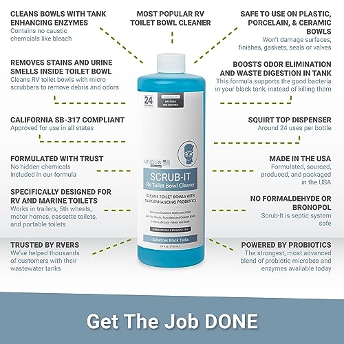 Unique Scrub-It RV Toilet Bowl Cleaner Liquid - Helps Remove Stink, Stains and Debris - Safe on All Toilet Types (24 oz) - Image 3