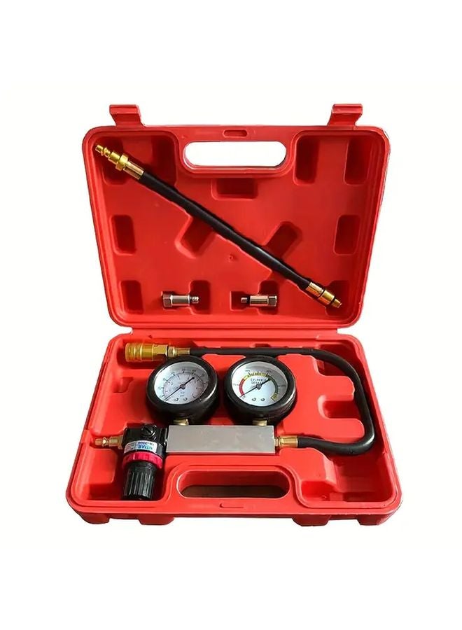 Cylinder Leak Detector Heavy Duty Automotive Compression Tester Kit With Pressure Gauge - Image 1