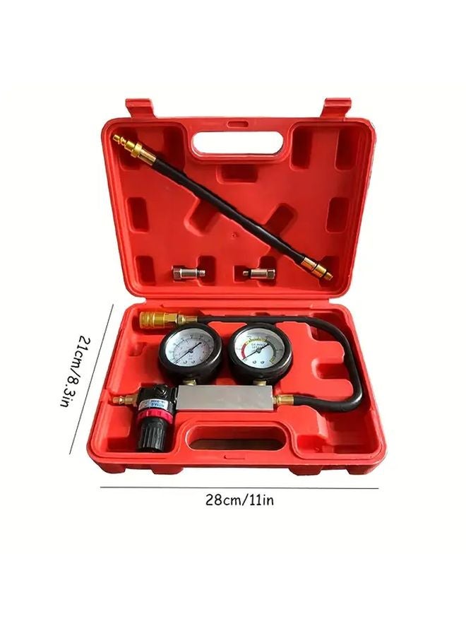 Cylinder Leak Detector Heavy Duty Automotive Compression Tester Kit With Pressure Gauge - Image 3