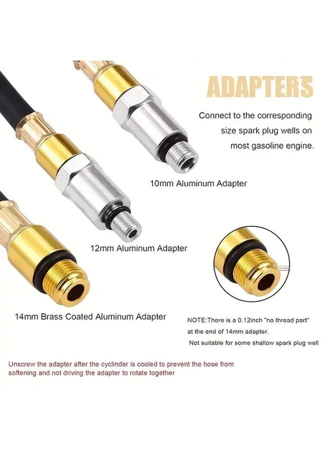 Cylinder Leak Detector Heavy Duty Automotive Compression Tester Kit With Pressure Gauge - Image 5