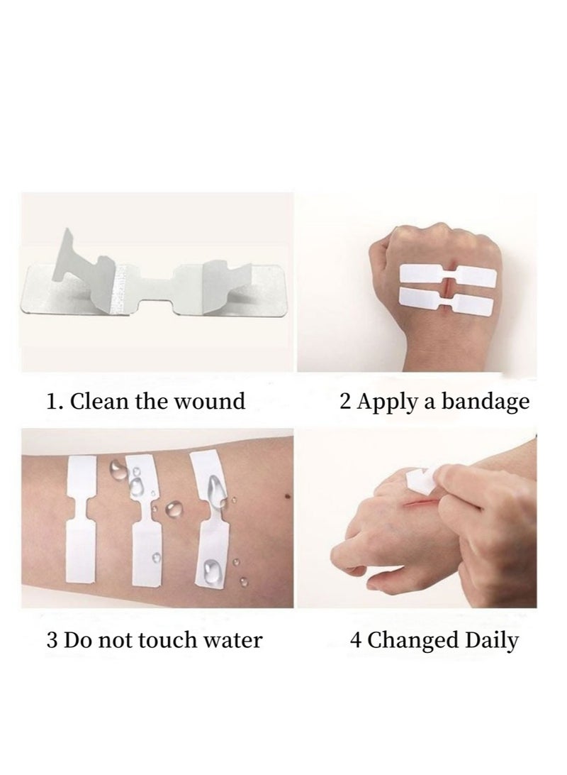 20 Piece Skin Wound Closures Strips Sterile Wound Closure Strips with Non-Stick Pad & Hypoallergenic Adhesive - Image 2