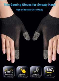 Xoopla 1-Pair E-Sports Game Gloves, Ultra-Thin Mobile Gaming Gloves，Anti-Sweat Mobile Finger Sleeve Breathable for High-Ranking Players Mobile Game Streamer，Touch Screen Gloves for PUBG Mobile Phone Games  - Image 4