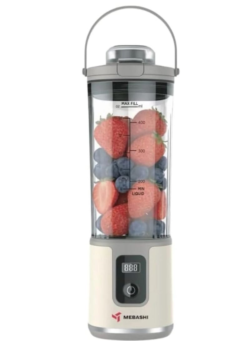 MEBASHI Portable Blender 450ml Rechargeable Personal Smoothie Maker, 100W USB Type-C Blender with Titanium Blades, Powerful 540 Motor, Travel Juicer Cup for Shakes, Protein Drinks & Fruits