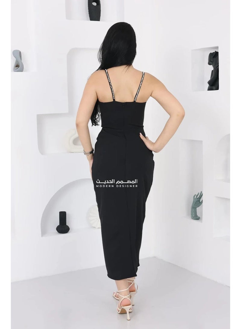 المصمم الحديث فستان سهرة قصير هذا الفستان السهرة القصير يتميز بأناقته وفخامته، مما يجعله خيارًا مثاليًا للسهرات من براند المصمم الحديث - Image 2