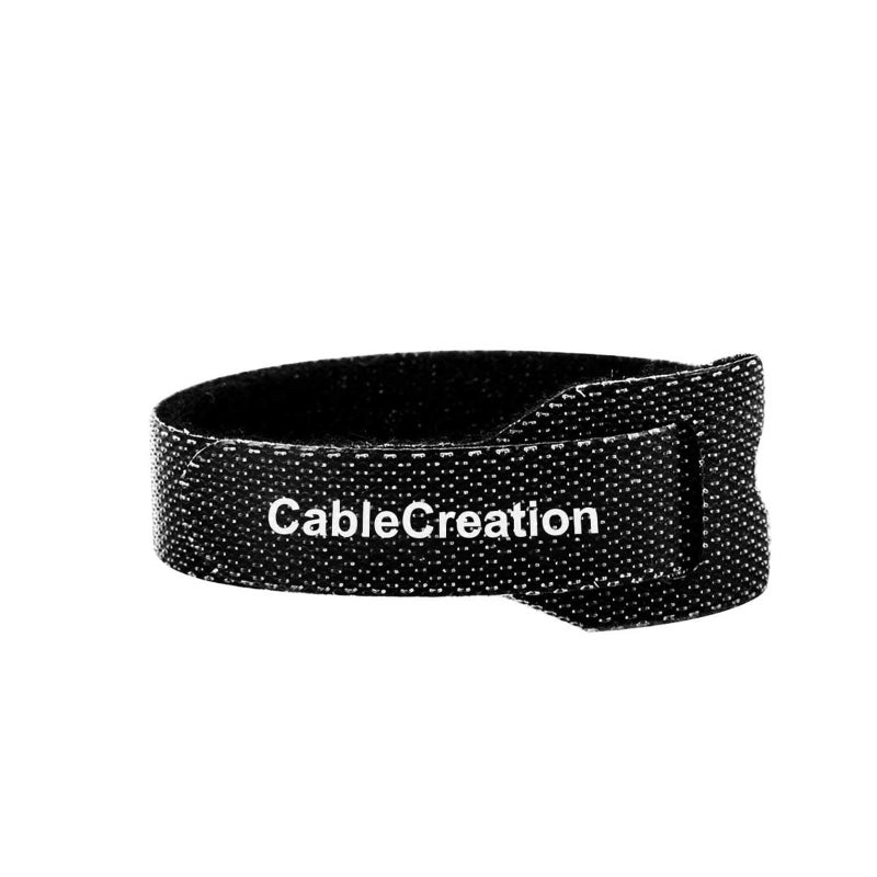CableCreation Fastening Cable Ties Reusable, Premium 6-Inch Adjustable Cord Ties, Nylon Cable Management Straps Hook Loop Cord Organizer Wire Ties Reusable Black, 50PCS - Image 1
