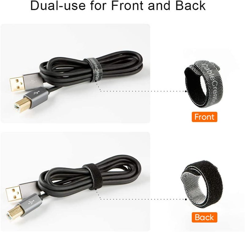 CableCreation Fastening Cable Ties Reusable, Premium 6-Inch Adjustable Cord Ties, Nylon Cable Management Straps Hook Loop Cord Organizer Wire Ties Reusable Black, 50PCS - Image 5