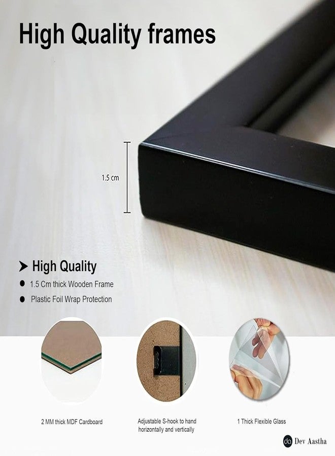 Dev Aastha Photo Frame For Wall | Photo Frame A4 Size | Rectangular Photo Frames | Wooden Frames For Home/Office | Frames For Wall Decor | Wall Mount Design Frame | Size- 8 * 12 (Black, Pack of 12) - Image 5