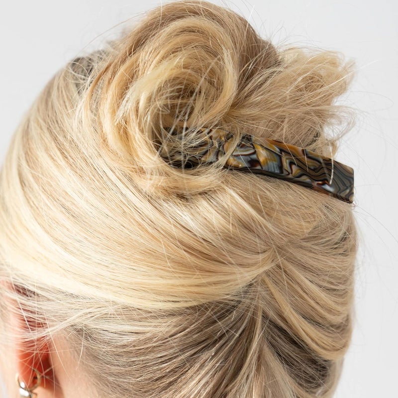 France Luxe Classic Rectangle Hair Barrette in Onyx - Elegant French Design for Everyday Use - Image 3