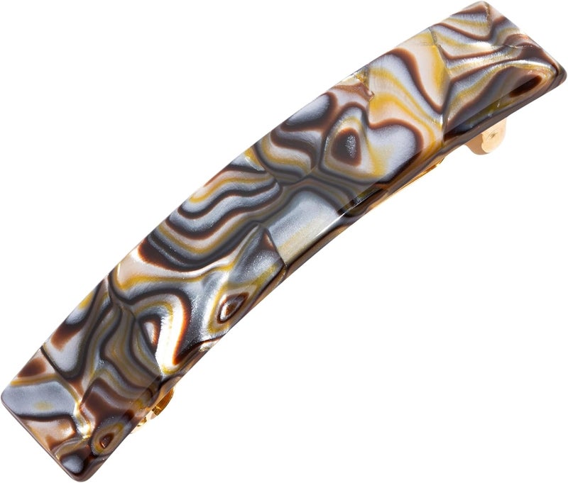 France Luxe Classic Rectangle Hair Barrette in Onyx - Elegant French Design for Everyday Use - Image 1