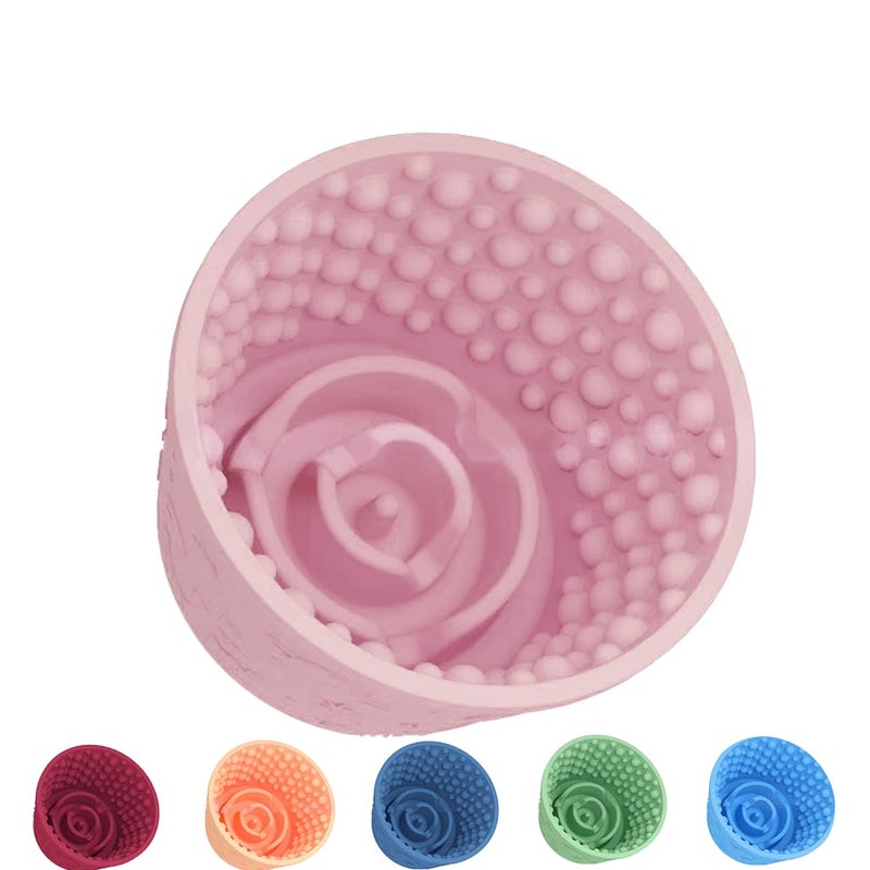 SmartTail Dog Lick Bowl,Anxiety Relief Non-Slip Silicone Treat Bowl,Durable Long-Lasting Enrichment Slow Feeder Licking Mat for Small Medium Large Breed,Freezable BPA Free Silicone Dishwasher Safe-Pink - Image 1