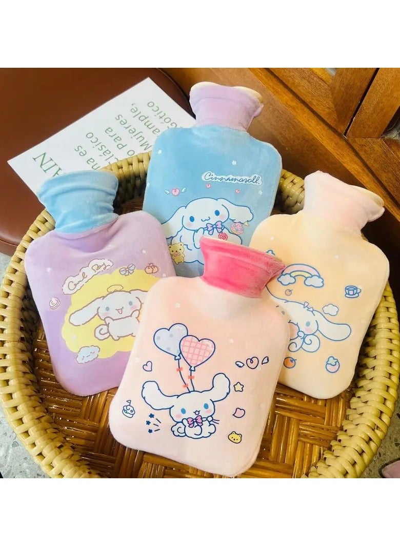 ياميم كيس ماء ساخن مع غطاء، كمادة ساخنة لتسكين الآلام، زجاجة ماء ساخن، كمادة ساخنة وباردة مع غطاء مخملي 1000 مل - Image 2