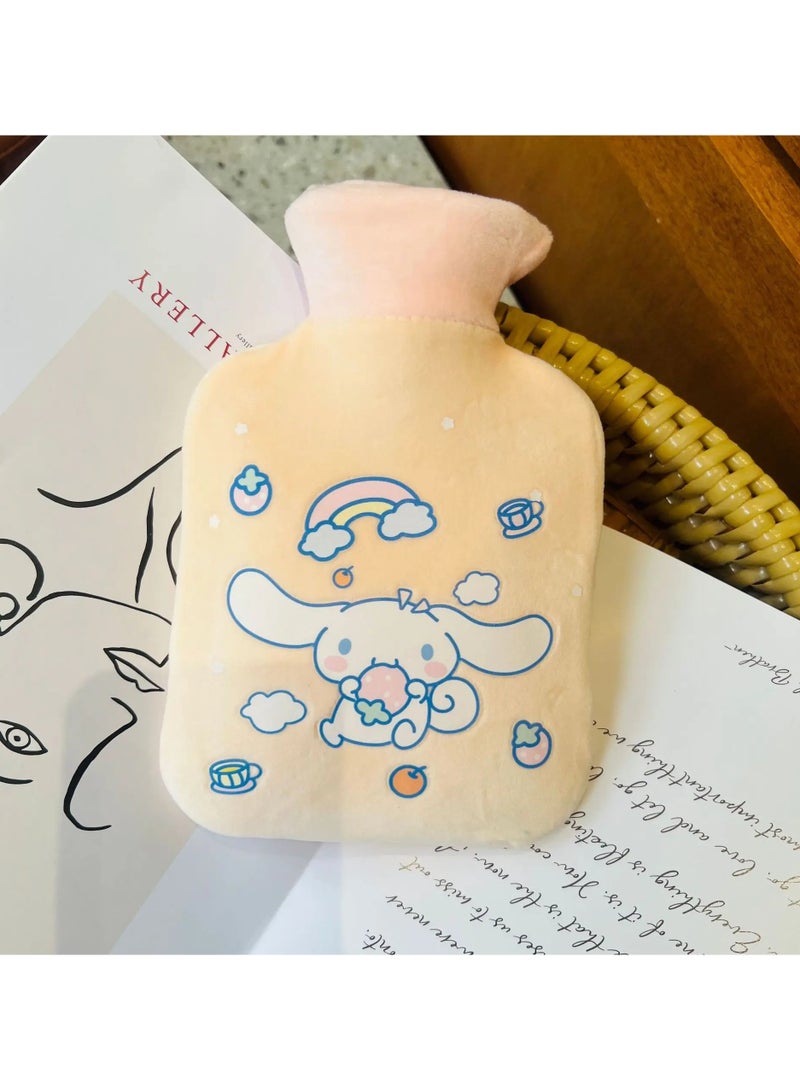 ياميم كيس ماء ساخن مع غطاء، كمادة ساخنة لتسكين الآلام، زجاجة ماء ساخن، كمادة ساخنة وباردة مع غطاء مخملي 1000 مل - Image 5