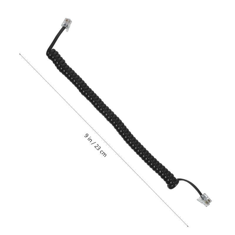 Black Spiral Telephone Cord Replacement for Home and Office Desk Phones 2 Pack - Image 3