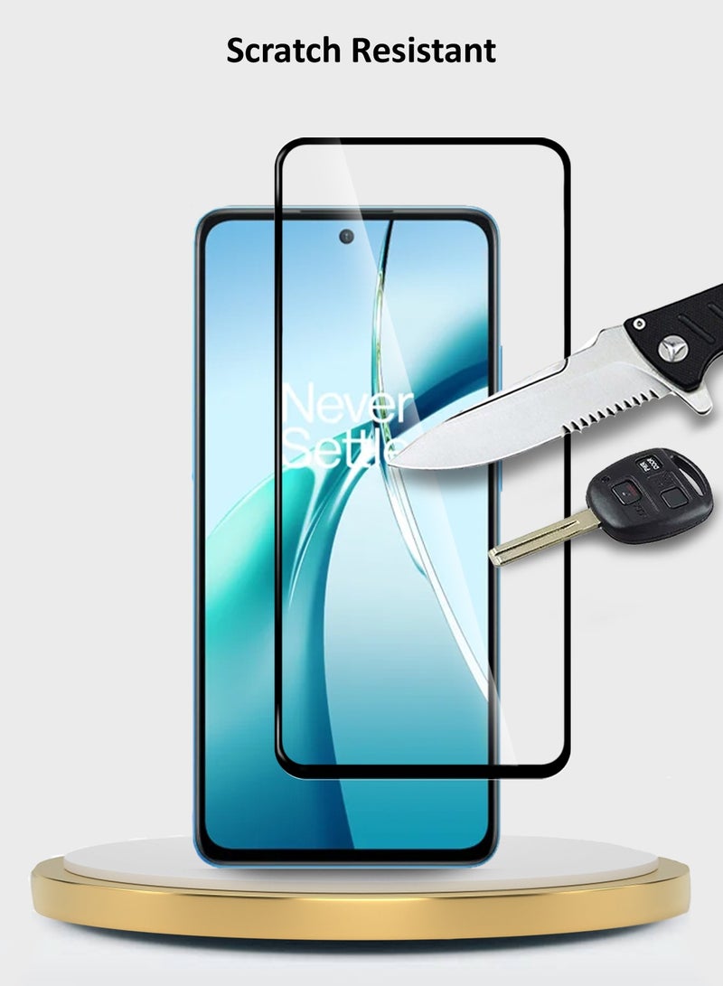 Wtech OnePlus Nord CE4 Lite 5G 2024 Premium E2E Full Glue Full Cover Tempered Glass Screen Protector (MSGECN) -  Clear/Black - Image 2