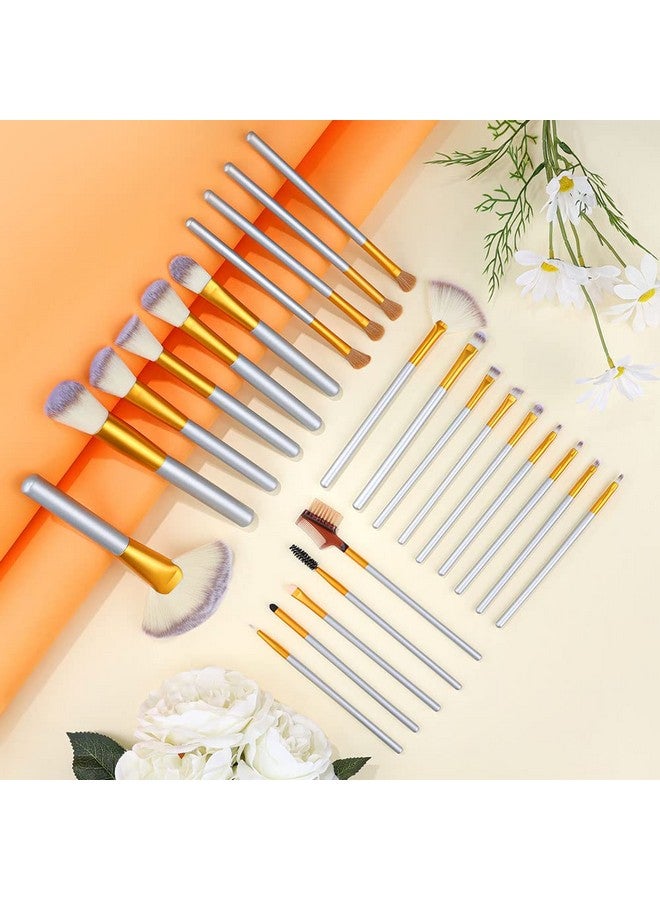 VANDER Make Up Brushes Vander 24Pcs Premium Cosmetic Makeup Brush Set For Foundation Blending Blush Concealer Eye Shadow Crueltyfree Synthetic Fiber Bristles Champagne（Cosmetic Bag Not Included） - Image 2