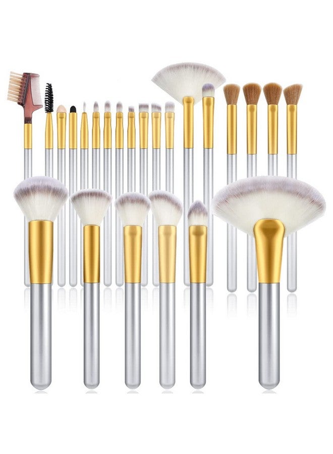 VANDER Make Up Brushes Vander 24Pcs Premium Cosmetic Makeup Brush Set For Foundation Blending Blush Concealer Eye Shadow Crueltyfree Synthetic Fiber Bristles Champagne（Cosmetic Bag Not Included） - Image 1