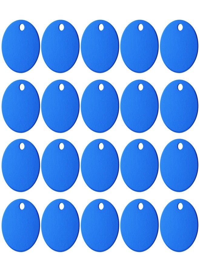 AUEAR, 20 Pack 25mm Round Shape Pet ID Tag Blank Dog Cat Number for Name Phone Charm Jewelry Making (Blue) - Image 1