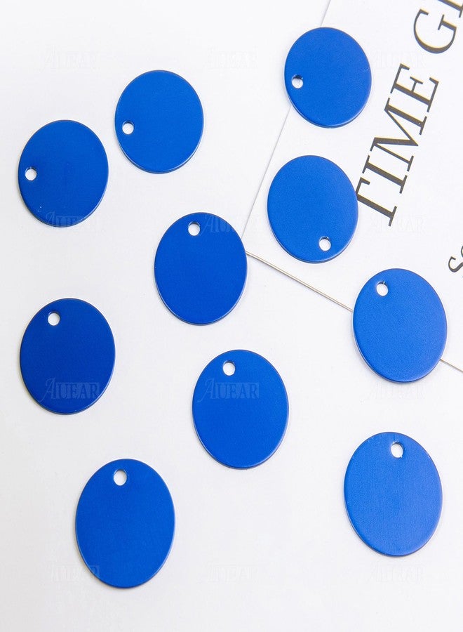 AUEAR, 20 Pack 25mm Round Shape Pet ID Tag Blank Dog Cat Number for Name Phone Charm Jewelry Making (Blue) - Image 3