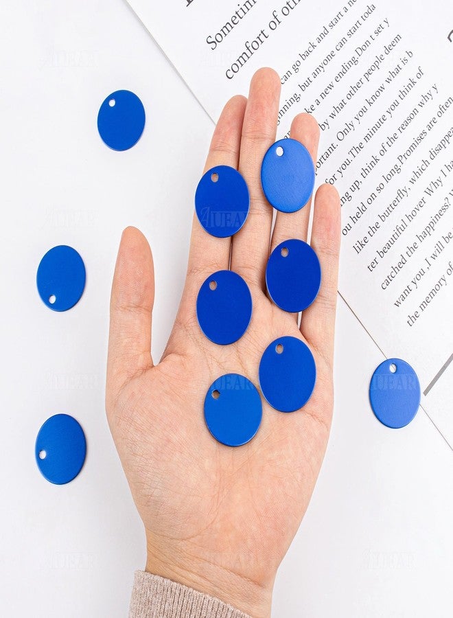 AUEAR, 20 Pack 25mm Round Shape Pet ID Tag Blank Dog Cat Number for Name Phone Charm Jewelry Making (Blue) - Image 4