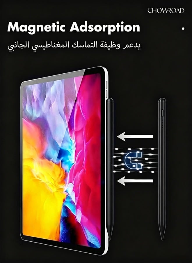 تشورود قلم رصاص نشط عالمي متوافق مع هواوي/هونور/سامسونج/لينوفو/شيا أو مي وآجه أندرويد الأخرى، قلم جهاز لوحي - يحتوي على 2 شفرة إضافية - غلاف حماية من الجلد للقلم (أسود) - Image 5