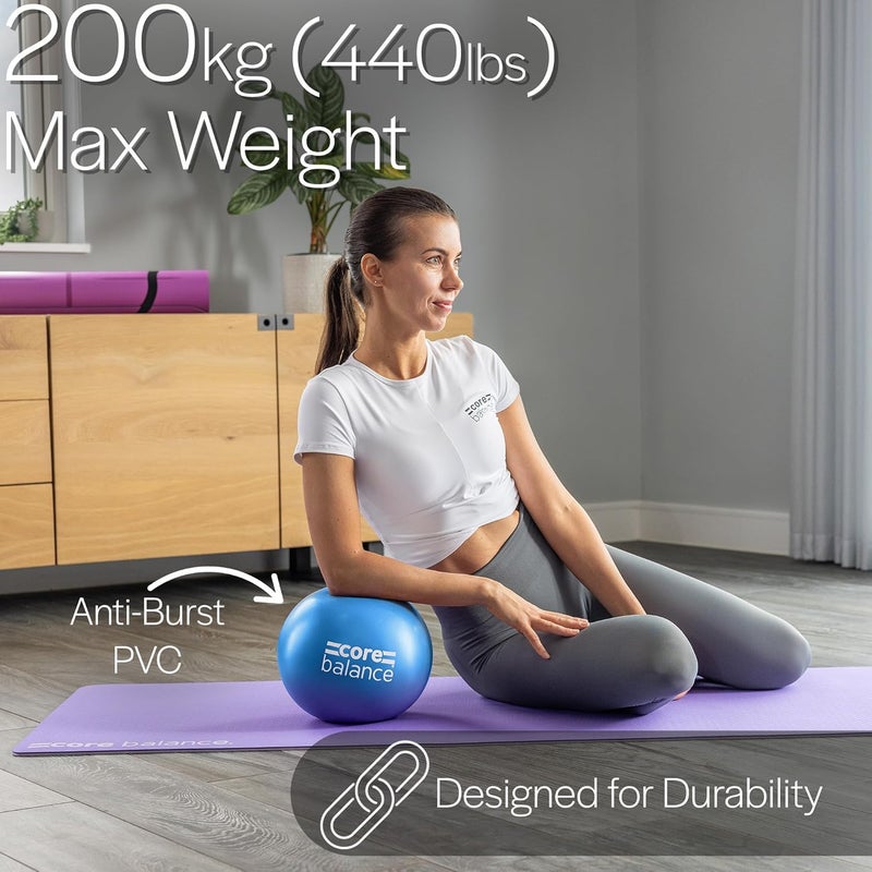 Core Balance 9 Inch Anti Burst Pilates Ball - Mini Exercise Ball for Yoga, Barre, Stretching and Core Stability Workout - Image 3